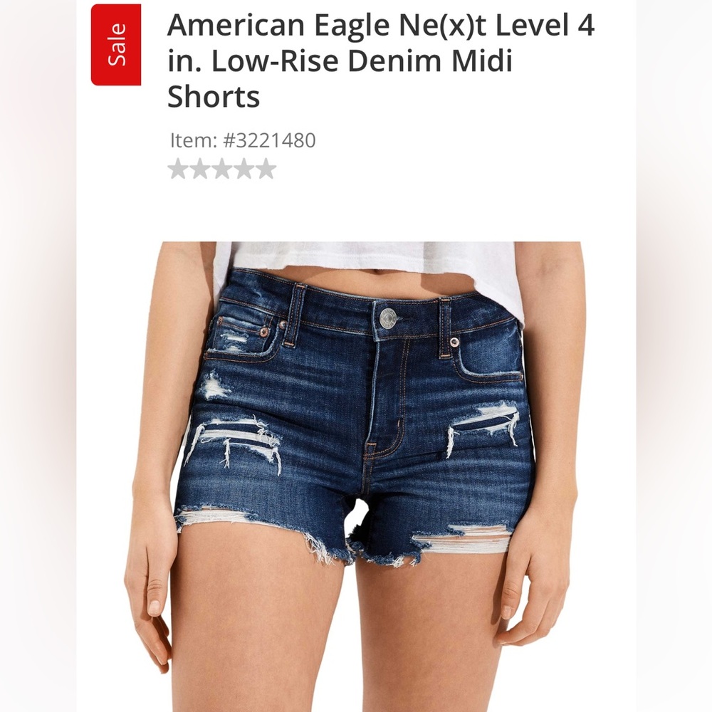 American Eagle Ne(x)t Level 4 in. Low-Rise Denim Midi Shorts